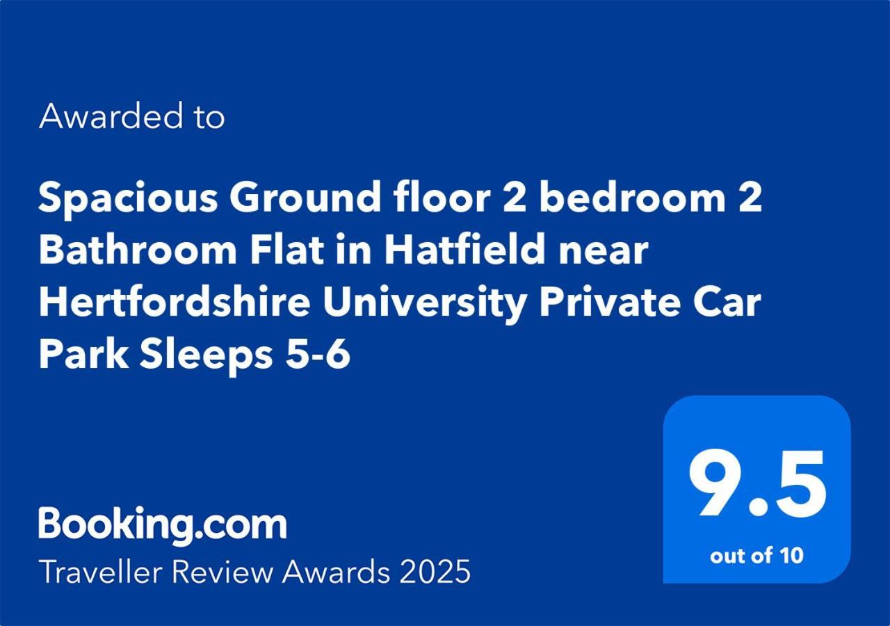 Spacious Ground Floor 2 Bedroom 2 Bathroom Flat In Hatfield Near Hertfordshire University Private Car Park Sleeps 5-6 Extérieur photo